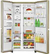 LG 687 Liters Frost-Free, Side-By-Side Smart ThinQ Refrigerator Model GC-B247SVUV in Shiny Gold with Inverter Linear Compressor
